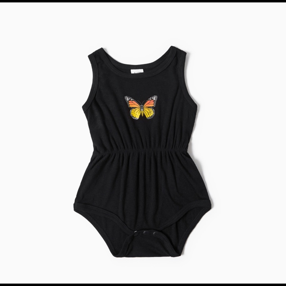 NWT Butterfly Print Cotton One-piece 12-18 M
